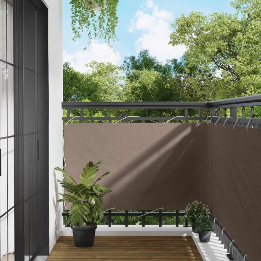 vidaXL Balkong Skjerm Gråbrun 100 x 300 cm Oxford Stoff