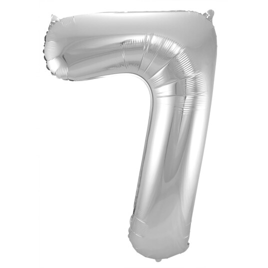 7-formet tall folieballong (sølv, 86 cm)