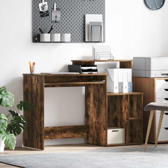 Skrivebord med Lagring Røyk Eik 120.5x44x88.5 cm Konstruert Tre