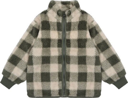 Minymo Teddy Jacket Aop Khaki green 140