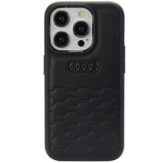 Audi Gt Synthetic Leather Iphone 15 Pro 6.1"Black/Black Hardcase Au-Tpupcip15p-Gt/D2-Bk