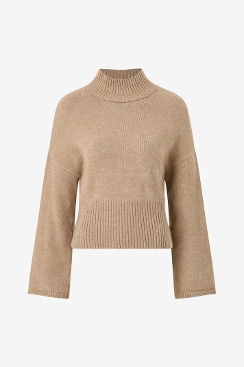 Gina Tricot Pullover Funnel Neck Knitted Grå
