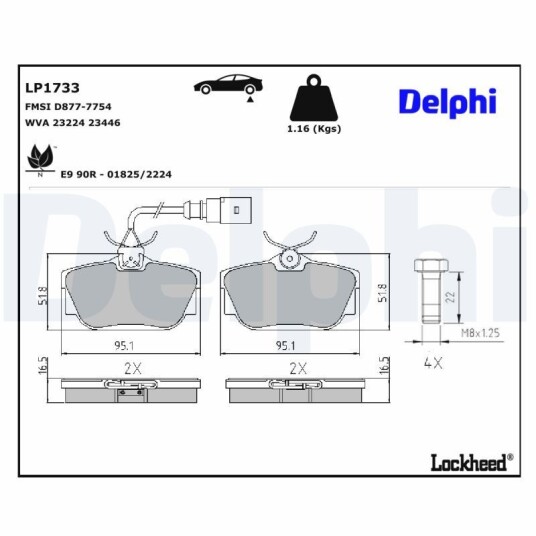 Bremseklosser DELPHI LP1733