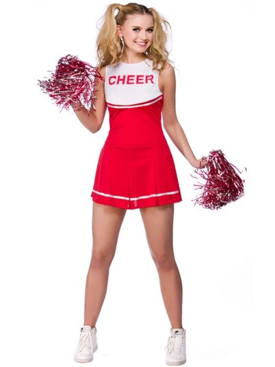 Wicked Costumes Ltd High School Cheerleader, Rød, XS