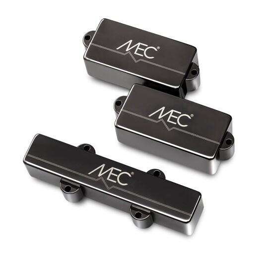 Mec Active P/j-Style Bass Pickup Set Metal Cover, 4-String - Svart Chrome Mec Active P/j-Style Bass Pickup Set Metal Cover, 4-String - Svart Chrome