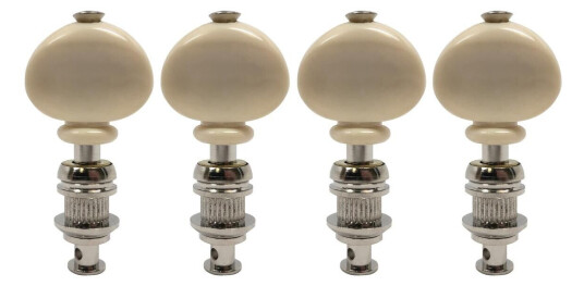 Grover 4w Sta-Tite Ukulele Pegs W/Hvit Button - 4 Pcs. - Nickel