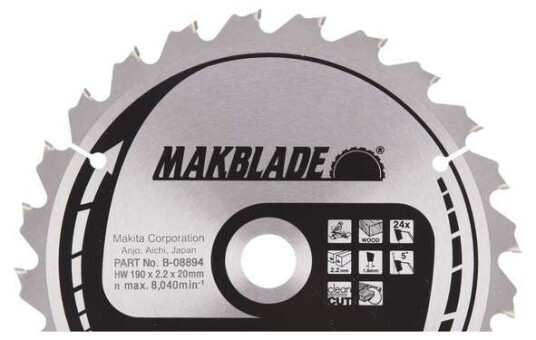 Makita Sagblad Hm 190x20mm 24t Ls0714