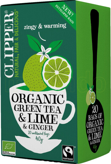 Clipper Grønn Te m. Lime & Ingefær Ø - 20 Poser Clipper Grønn Te m. Lime & Ingefær Ø - 20 Poser