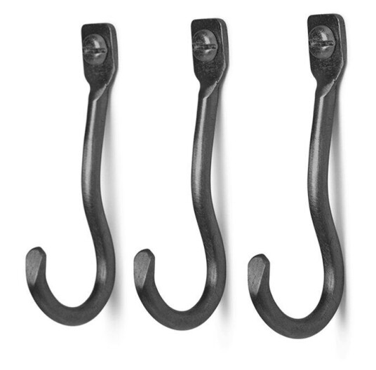 ferm LIVING Curvature knagg 3-stk. Svart messing