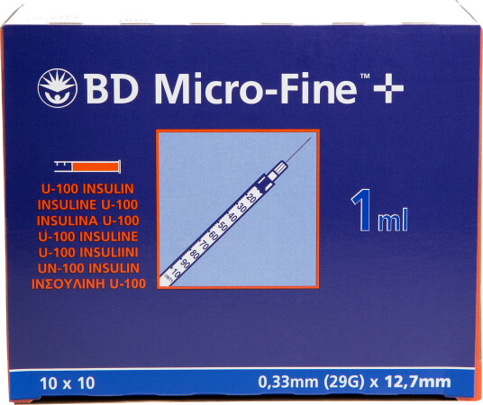 BD Micro-Fine sprøyte, 1ml 12,7mm, 100 stk. BD Micro-Fine sprøyte, 1ml 12,7mm, 100 stk.