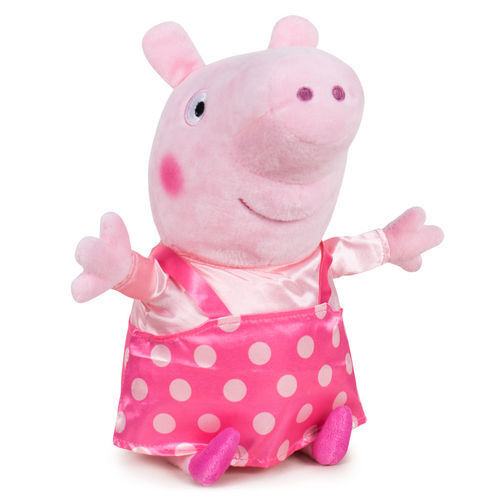 Peppa Gris Plysj 45cm Peppa Med Prikkete Kjole