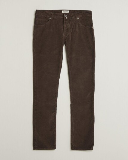 Jacob Cohën Nick Slim Fit Cotton Trousers Brown