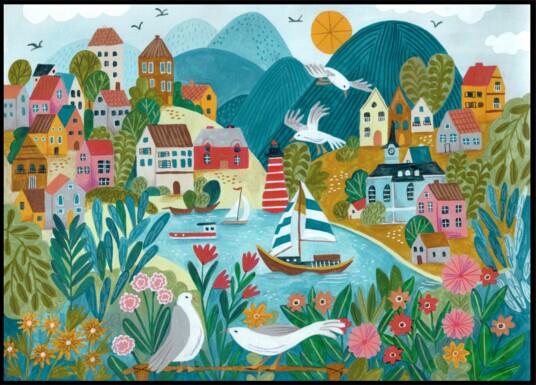 Coastal Village Plakat / 30x40