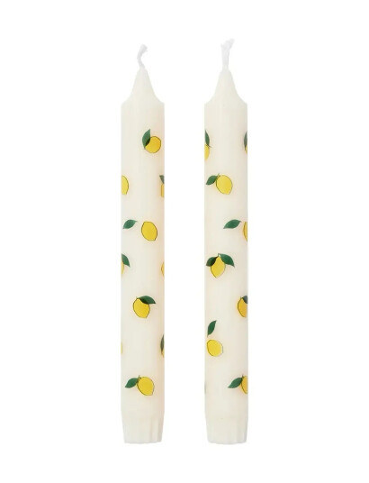 Broste Copenhagen Lemon Taper Candle - Cream - H19CM Broste Copenhagen Lemon Taper Candle - Cream - H19CM