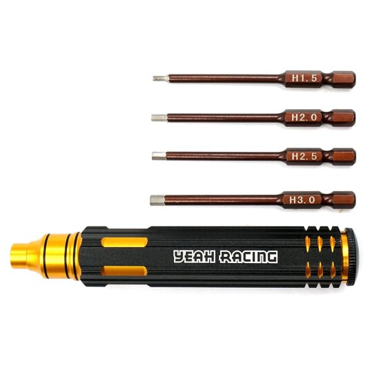 Yeah Racing YT-0209 4 In 1 Hex Screwdriver Wrench 1.5-3.0mm Blac
