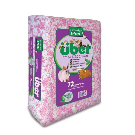Uber ÜBER Papirstrø Hvit-Rosa 36 liter