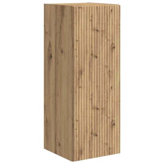 TV Veggskap Veggmontert 2 pcs Kunstnerisk Eik 30 x 31 x 80 cm