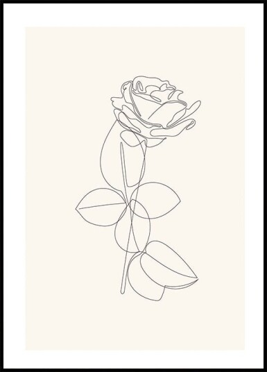 Line Art Rose Plakat Plakat / 100x150cm