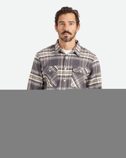 Brixton Bowery Stretch L/S X Flannel Grå