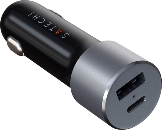 Satechi 72W USB-C og USB-A Billader med Hurtiglading Grå