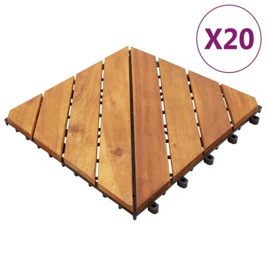 Terrassefliser 20 stk brun 30x30 cm heltre akasie Terrassefliser 20 stk brun 30x30 cm heltre akasie