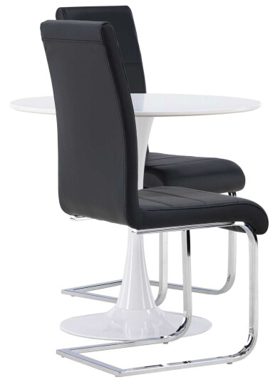 Venture Design Hamden & Tempo spisegruppe Svart/svart 2 stoler & bord 80 cm