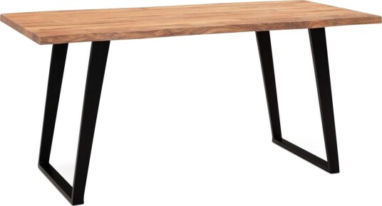 Spisebord Wohnling Heltre med trekanter rektangulær landlig stil Svart, vinklet, 180x90 cm - Svart, vinklet, 180x90 cm
