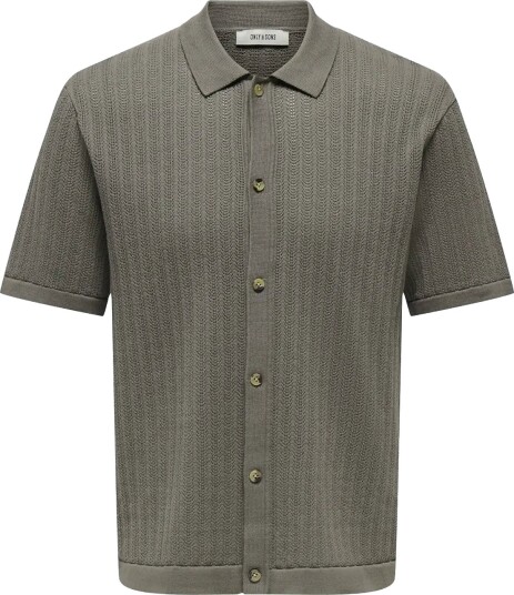 ONLY & SONS Onsmoon Ss Structure Shirt Noos Khaki green S