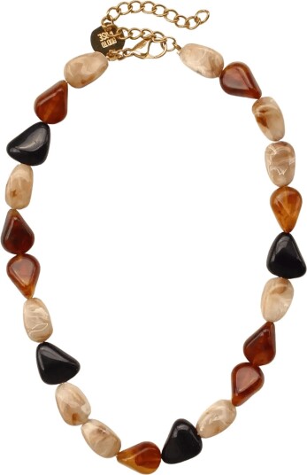 Bud To Rose Prisma Resin Necklace Black   Black   ONE SIZE