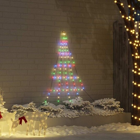  LED juletre med 112 LED med jordspyd Flerfarget 182 cm Metall