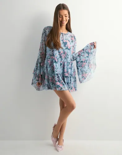 Vero Moda Blomstrete Vmstarry Ls Ruffle Mini Dress Exp