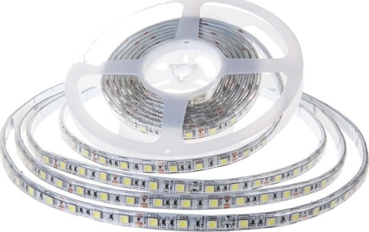 10m 8W/m sprutsikker LED strip   24V IP65 120 LED pr. meter 6500K   Kulør : Kald