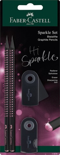 Faber Castell Blyantsett Sparkle 4 Deler Black Utgave Mi Rosa Svart