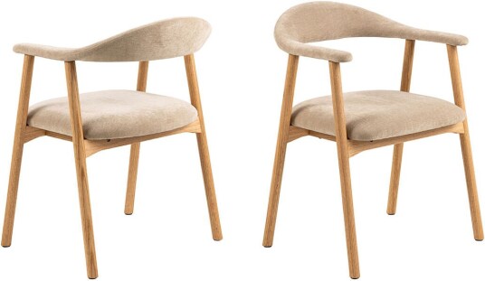 Addi spisestuestoler med armlener beige.