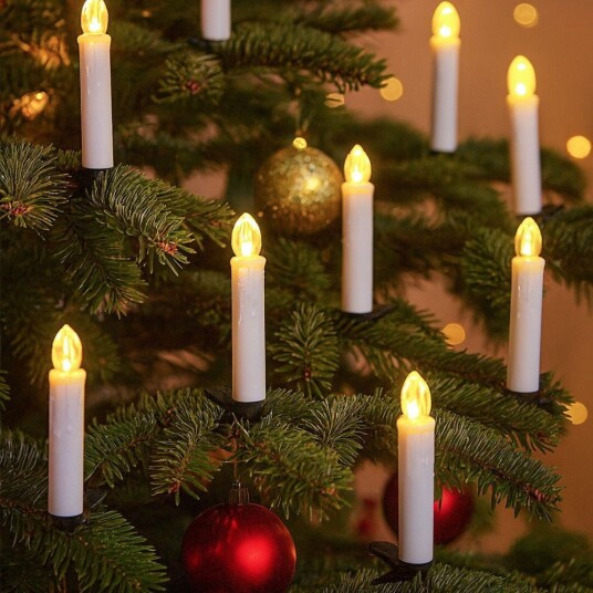 Ledlife 10 pakning LED julelys inkl. fjernkontroll Batteri tidsurfunksjon trådløs holder til juletre