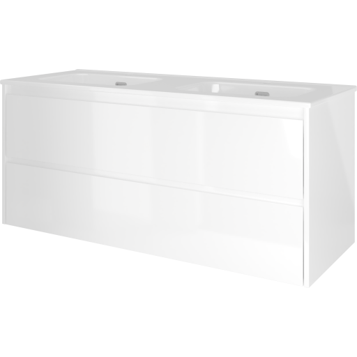 Sanibell Proline møbelpakke, 121x46 cm, hvit høyglans Sanibell Proline møbelpakke, 121x46 cm, hvit høyglans