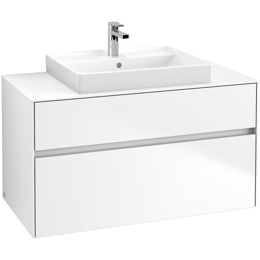 Villeroy & Boch Collaro Servantskap med 2 skuffer 100x50x54,8 cm u/lys Hvit Matt Villeroy & Boch Collaro Servantskap med 2 skuffer 100x50x54,8 cm u/lys Hvit Matt