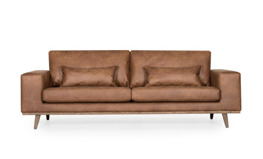 Soffadirekt STOCKHOLM Leather 3 seter Cognac