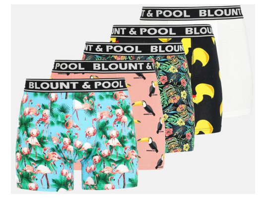 Blount & Pool Boxer Shorts 5-Pack Black Yellow Duck Xs Underklær
