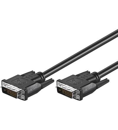 Goobay DVI-D Dobbeltlenke Kabel 1,8M i Svart Goobay DVI-D Dobbeltlenke Kabel 1,8M i Svart