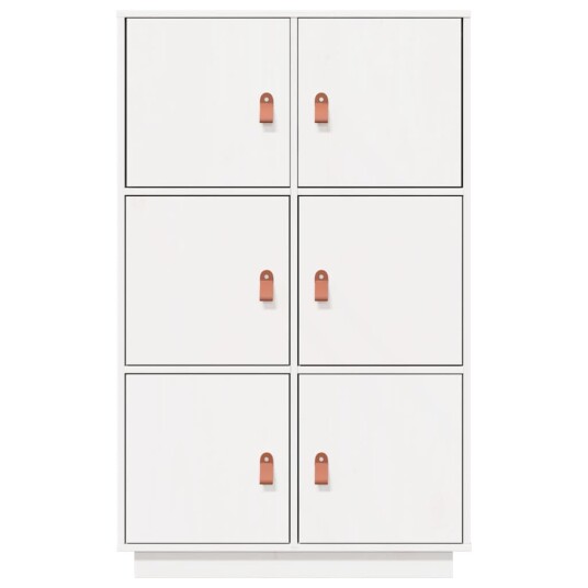 vidaXL Highboard hvit 67x40x108,5 cm heltre furu
