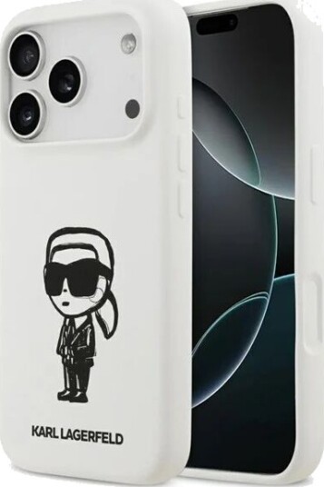 Karl Lagerfeld Silikon Mobildeksel med Magsafe for iPhone 17 Pro - Hvit