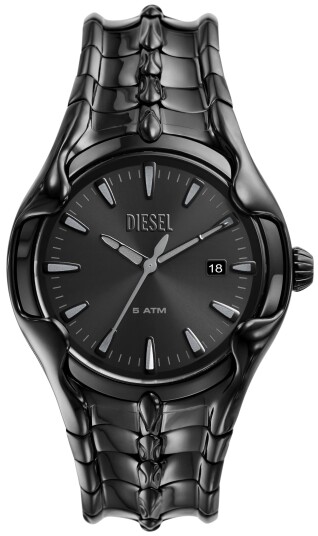 Diesel Herreklokke DZ2187 Vert Sort/Stål Ø44 mm
