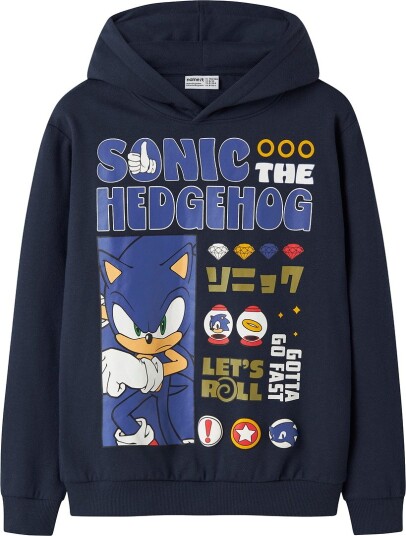 Name It Hettegenser - NkmOdell - Sonic - Navy Blazer - Name It - 7-8 år (122-128) - Hettegenser Blå Marineblå