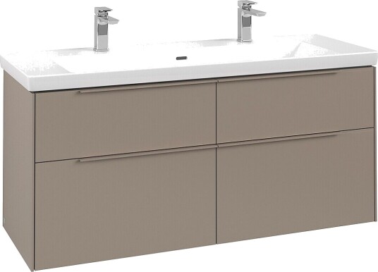 Villeroy & Boch  Subway 3.0 Servantskap m/4 skuffer 1272x576x478 mm Taupe Matt