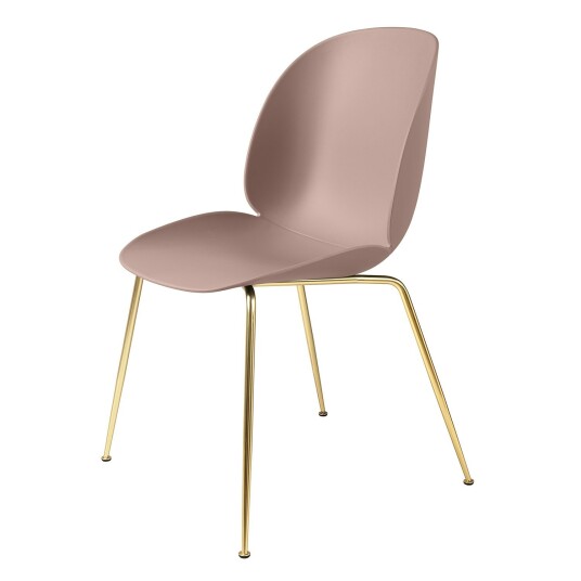 Gubi Beetle Stol Uten Trekk Conic Base Messing Pudderrosa