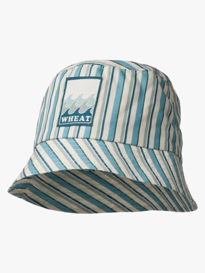 Wheat Tilo Badge Bøttehatt Aqua Stripe 6 8 år