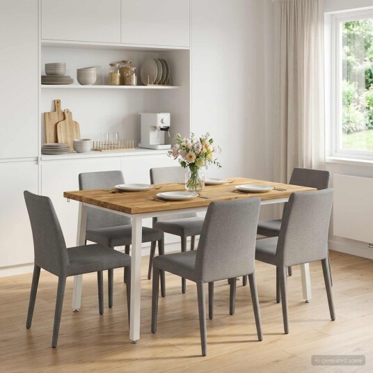 vidaXL 140 x 70 x 75 cm Solid akasietre Hvit Rektangulær vidaXL 140 x 70 x 75 cm Solid akasietre Hvit Rektangulær