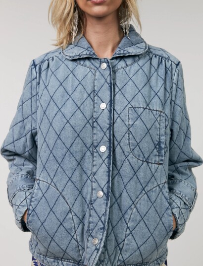 Lollys Laundry Violall Quilted Jacket Ls Blue M Lollys Laundry Violall Quilted Jacket Ls Blue M