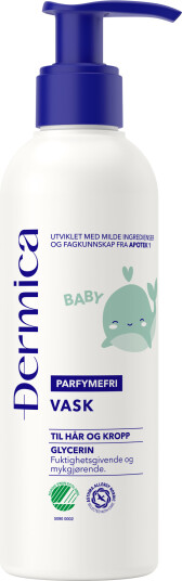 Dermica Baby hårog kroppsvask 200 ml Dermica Baby hårog kroppsvask 200 ml